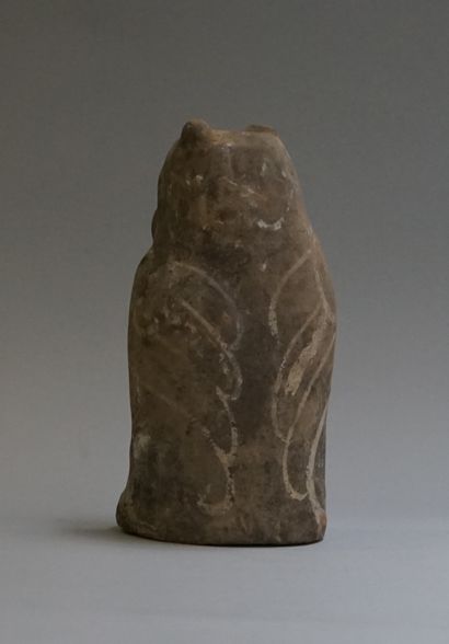 Polychrome terracotta owl. 

Han, 206 BC...