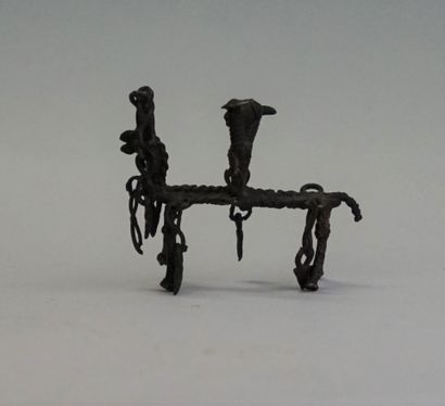 Rider on his mount. Bronze. 

Orissa. 

L:...