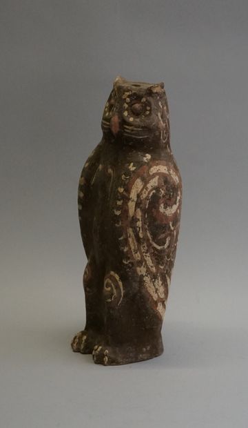 Large white and red polychrome terracotta...