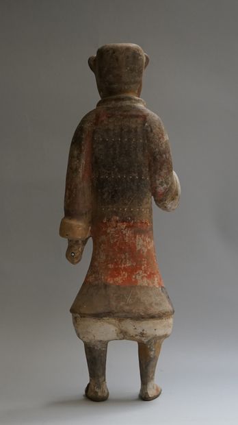 Polychrome terracotta lancer. 

Han, 206...