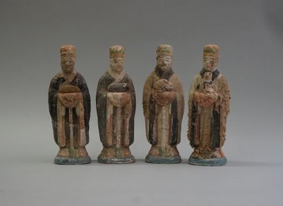 Set of 12 statuettes showing the bearers...