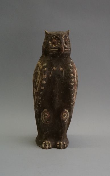 Large white and red polychrome terracotta...