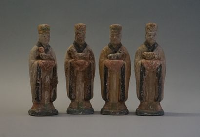 Set of 12 statuettes showing the bearers...