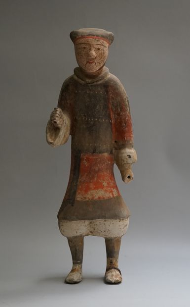 Polychrome terracotta lancer. 

Han, 206...
