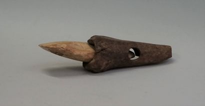 Finely polished bifacial flint axe with a...