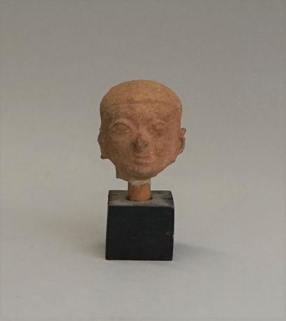 Head of a notable with a deformed skull....