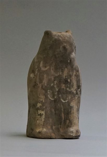 Polychrome terracotta owl. 

Han, 206 BC...