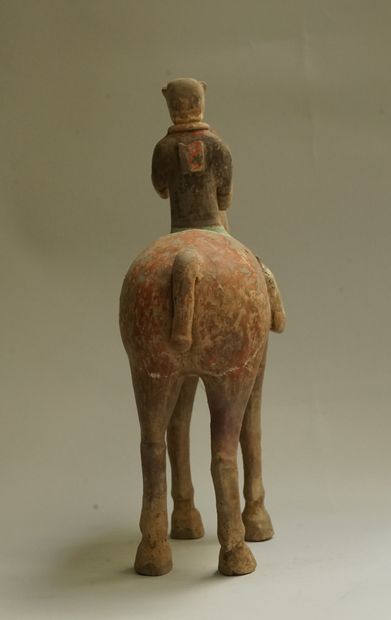 White, red, black and green polychrome terracotta...