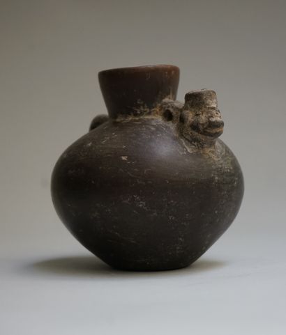 Anthropomorphic vase with a globular body...