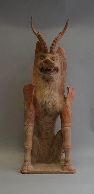 Polychrome terracotta chimera. 

Tang, 618-907...