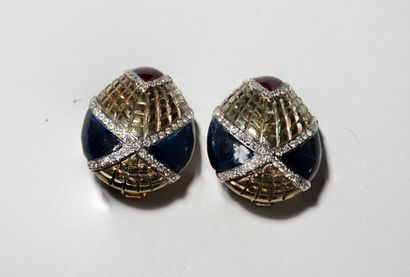PIERRE CARDIN - Pair of drop-shaped earrings...