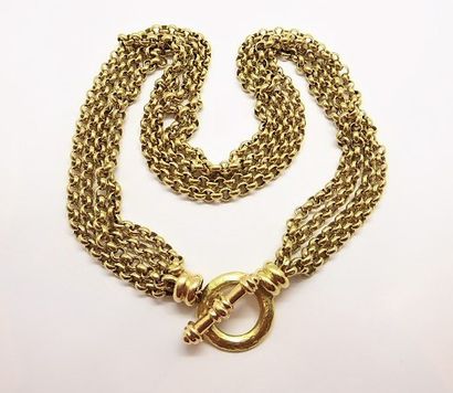 NECKLACE in 18K (750/°°) yellow gold, composed...