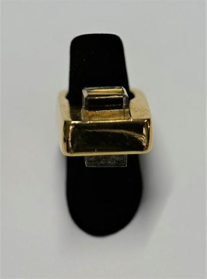 PIERRE BALMAIN - Geometrical ring in gilded...