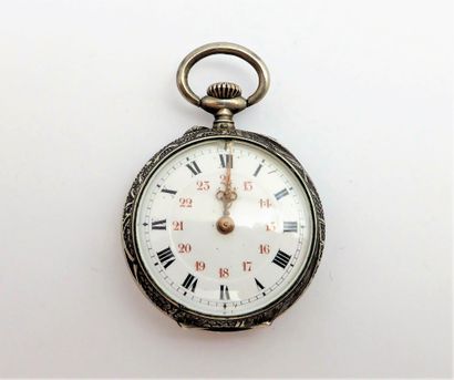 Silver GOUSSET WATCH with crab mark, white...
