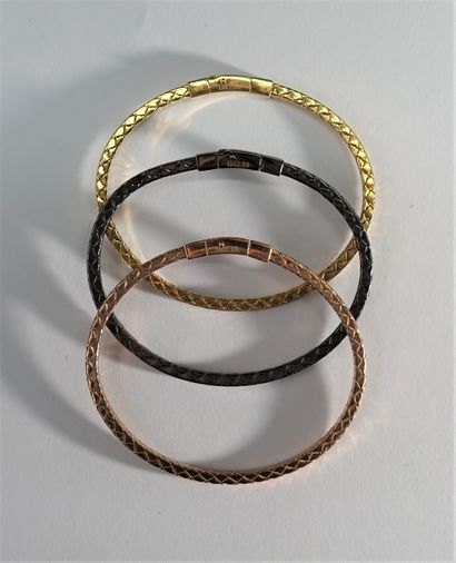 DALIA - 3 BRACELETS joncs section carrée...