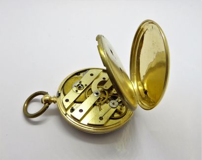 18K (750/°°) yellow gold GOUSSET WATCH, dial...