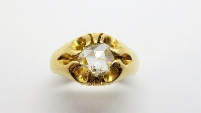 Antique 18K (750/°°) yellow gold signet ring...
