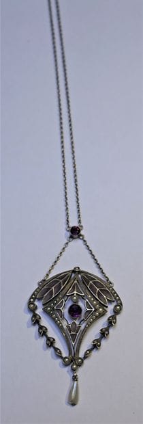 Fine silver necklace 925/°° finished with...