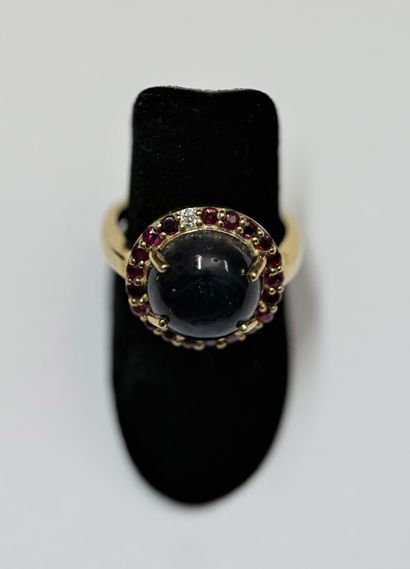 Gilt silver ring 925/°° centered with a round...