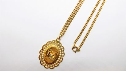 CHAINE et PENDENTIF en or jaune 18K (750/°°),...