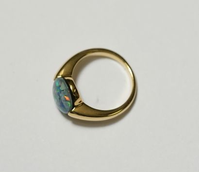 BAGUE en argent doré 925/°° (vermeil) sertie...