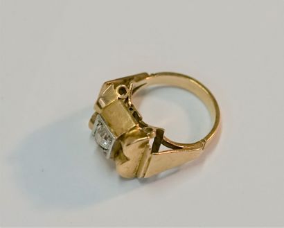 18K (750/°°) yellow gold and platinum 
