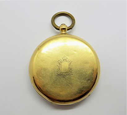 18K (750/°°) yellow gold GOUSSET WATCH, dial...
