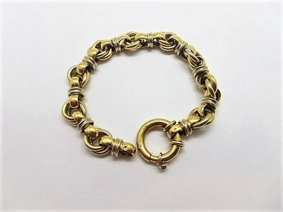 BRACELET in 18k (750/°°) yellow and white...