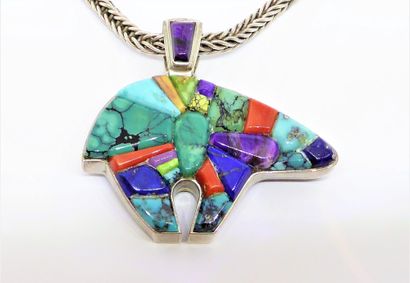 HARPO - CHAIN and PENDANT in silver 875/°°...