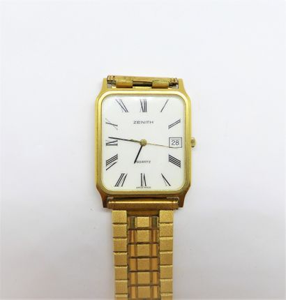 MEN'S ZENITH WATCH, rectangular 18K (750/°°)...