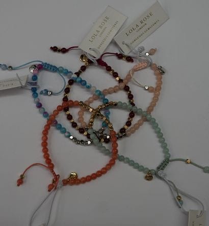 LOLA ROSE - 5 BRACELETS made of hard stone...