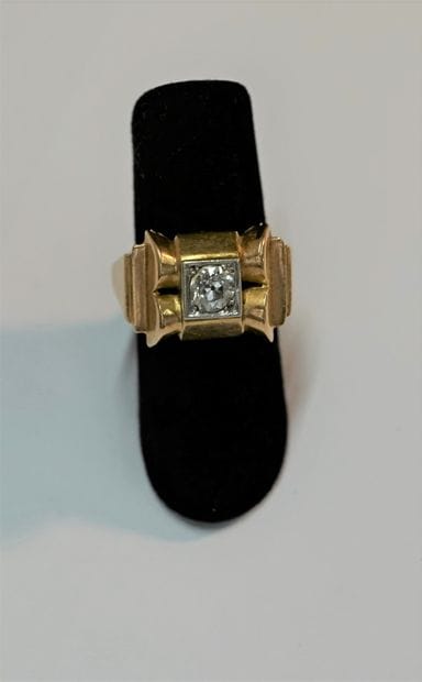 18K (750/°°) yellow gold and platinum 