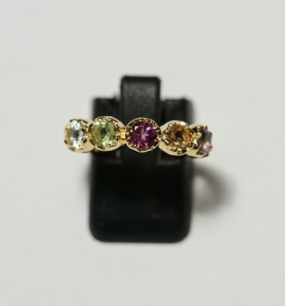 BAGUE jarretière en argent doré 925/°° (vermeil)...