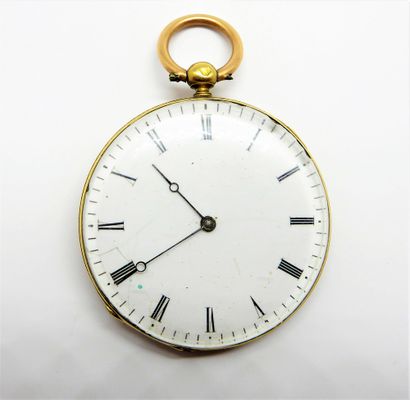 18K (750/°°) yellow gold GOUSSET WATCH, 8-jewel...