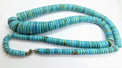 SAUTOIR made of turquoise beads (Heishi beads)...