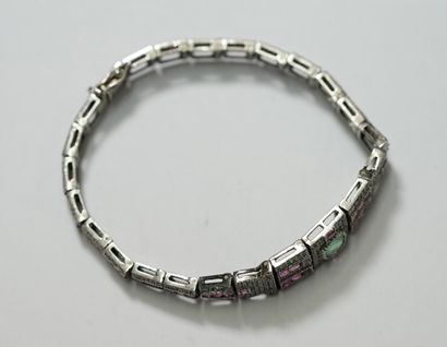 BRACELET en argent 925/°° articulé, de forme...