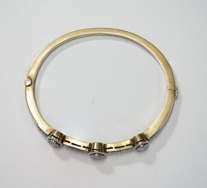18k (750/°°) yellow gold and platinum rigid...
