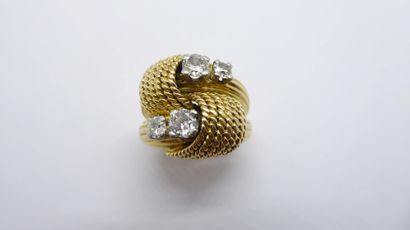 BAGUE en or rose 18K (750/°°) ornée d'un...
