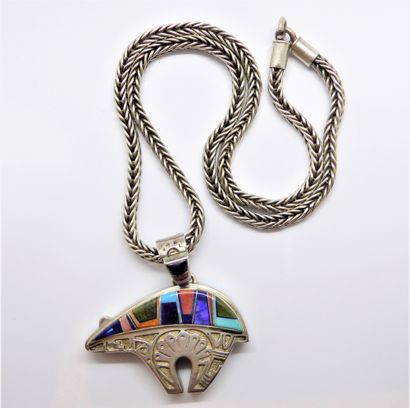 HARPO - CHAIN and PENDANT in silver 875/°°...