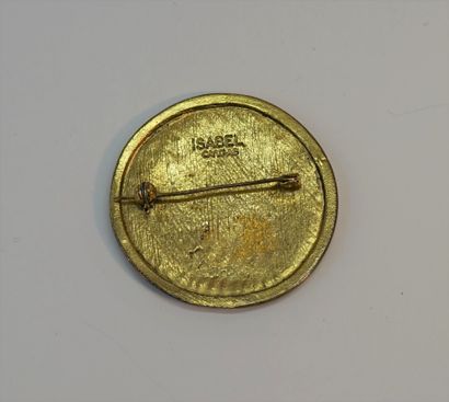 ISABEL CANOVAS - Round gilt metal BROCHURE...