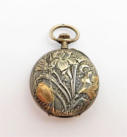 Silver GOUSSET WATCH with crab mark, white...