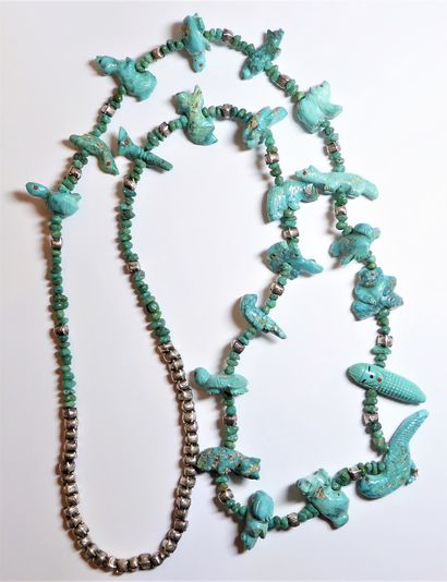 HARPO - SAUTOIR en turquoise naturelle couleur...