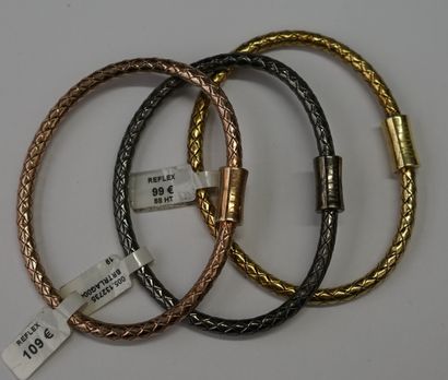 DALIA - 3 BRACELETS joncs en argent 925/°°...