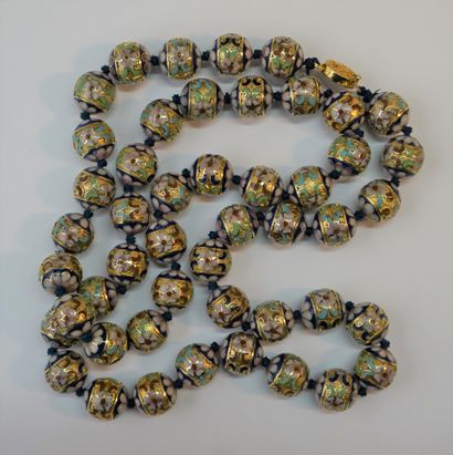 Beadwork with flower motifs. China, 20th...