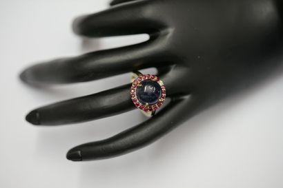Gilt silver ring 925/°° centered with a round...