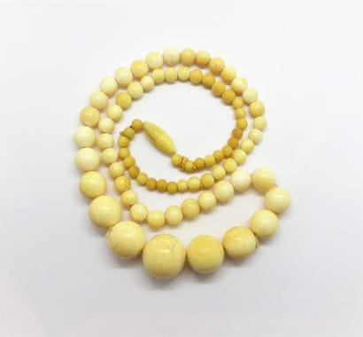 NECKLACE made of ivory balls in fall, the...