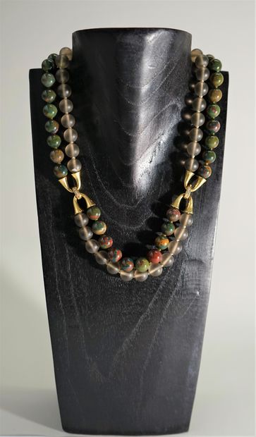 COLLIER double rangs de perles rondes de...