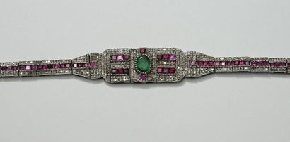 BRACELET en argent 925/°° articulé, de forme...