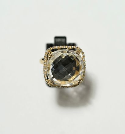 BAGUE en argent doré 925/°° (vermeil), la...