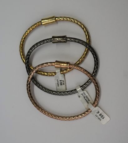 DALIA - 3 BRACELETS joncs en argent 925/°°...